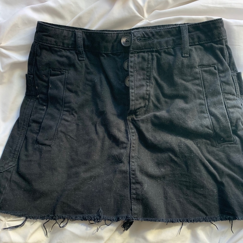 BDG black denim mini skirt